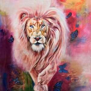 lion painting wall art, lion wall art, office painting